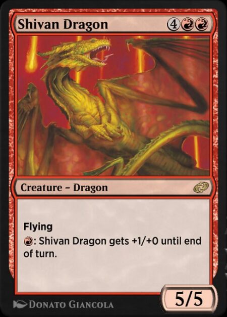 Shivan Dragon - Flying (This creature can't be blocked except by creatures with flying or reach.)