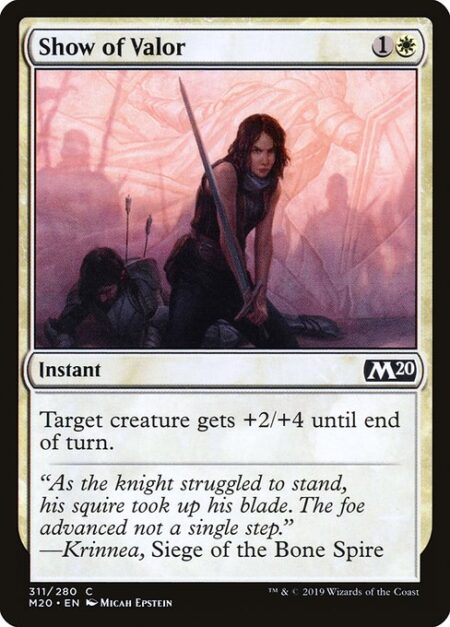 Show of Valor - Target creature gets +2/+4 until end of turn.