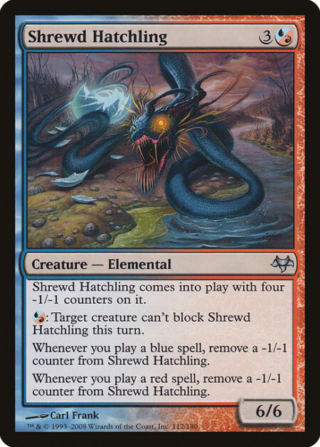 Shrewd Hatchling - Shrewd Hatchling enters the battlefield with four -1/-1 counters on it.