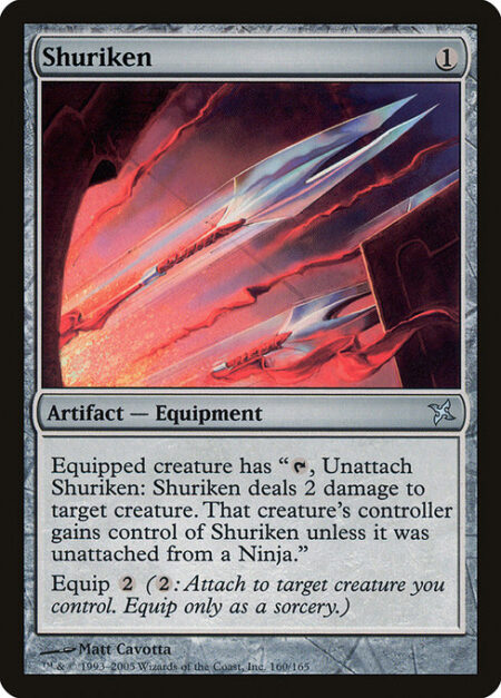 Shuriken - Equipped creature has "{T}