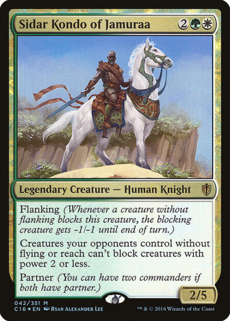 Sidar Kondo of Jamuraa - Flanking (Whenever a creature without flanking blocks this creature