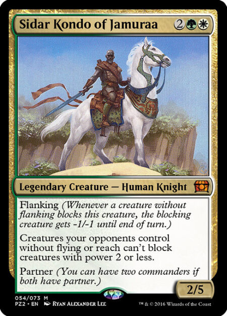 Sidar Kondo of Jamuraa - Flanking (Whenever a creature without flanking blocks this creature