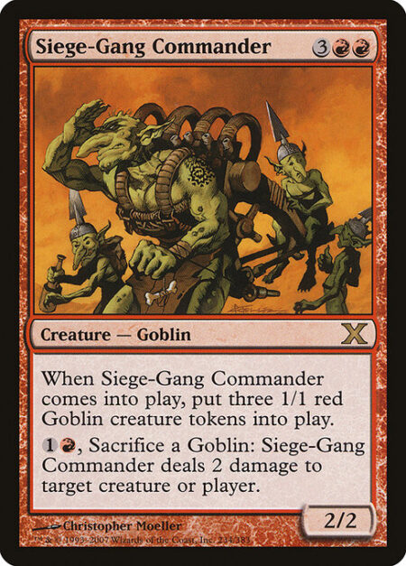 Siege-Gang Commander - When Siege-Gang Commander enters the battlefield