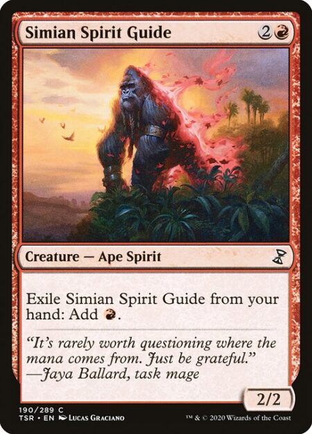 Simian Spirit Guide - Exile Simian Spirit Guide from your hand: Add {R}.