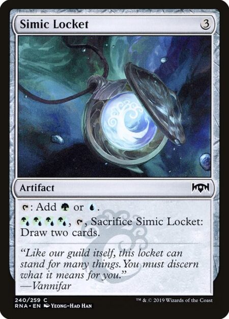 Simic Locket - {T}: Add {G} or {U}.