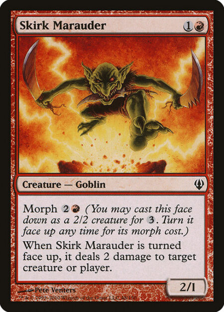 Skirk Marauder - Morph {2}{R} (You may cast this card face down as a 2/2 creature for {3}. Turn it face up any time for its morph cost.)