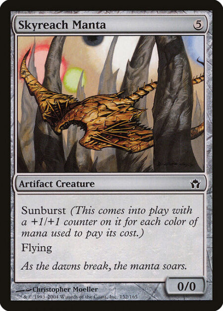 Skyreach Manta - Sunburst (This enters the battlefield with a +1/+1 counter on it for each color of mana spent to cast it.)