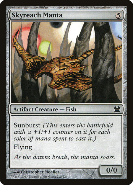 Skyreach Manta - Sunburst (This enters the battlefield with a +1/+1 counter on it for each color of mana spent to cast it.)