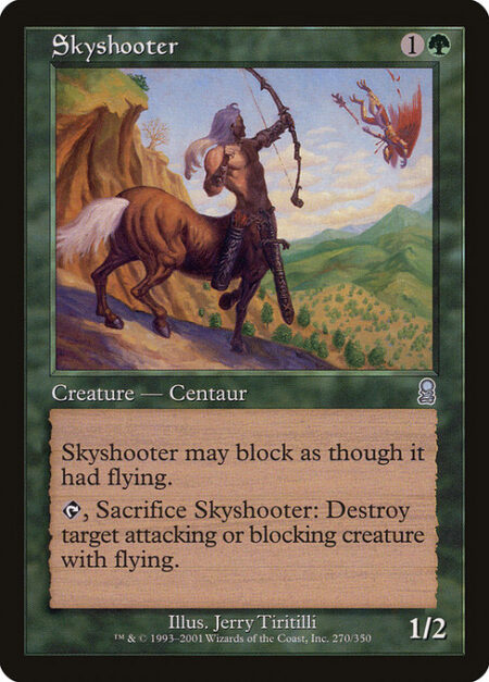 Skyshooter - Reach (This creature can block creatures with flying.)