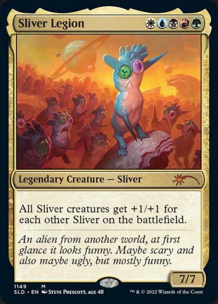 Sliver Legion - All Sliver creatures get +1/+1 for each other Sliver on the battlefield.