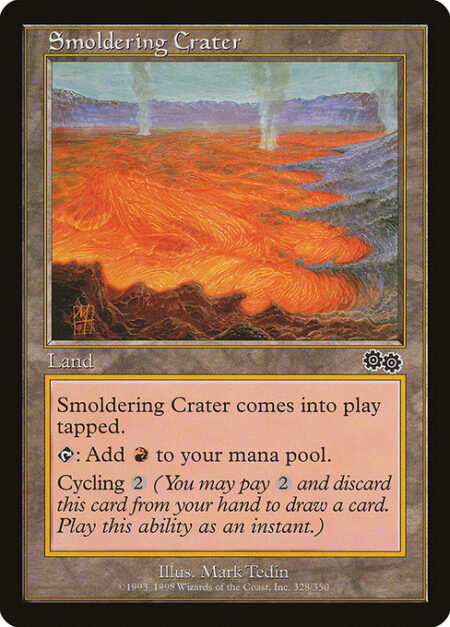 Smoldering Crater - Smoldering Crater enters tapped.