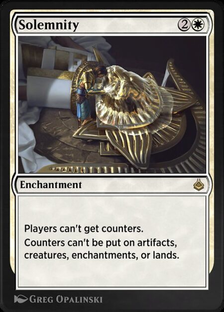 Solemnity - Players can't get counters.