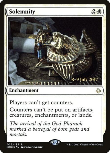 Solemnity - Players can't get counters.