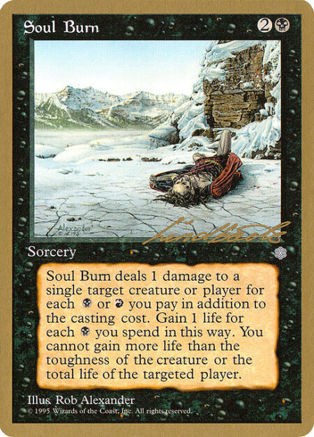 Soul Burn - Spend only black and/or red mana on X.