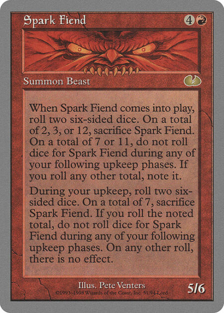 Spark Fiend - When Spark Fiend enters the battlefield