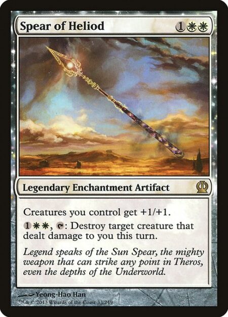 Spear of Heliod - Creatures you control get +1/+1.