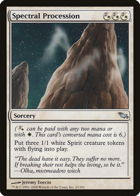 Spectral Procession - Create three 1/1 white Spirit creature tokens with flying.