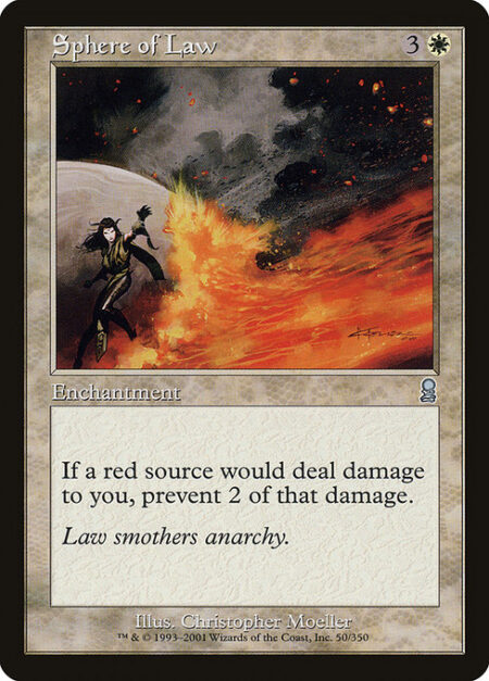 Sphere of Law - If a red source would deal damage to you