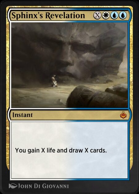 Sphinx's Revelation - You gain X life and draw X cards.