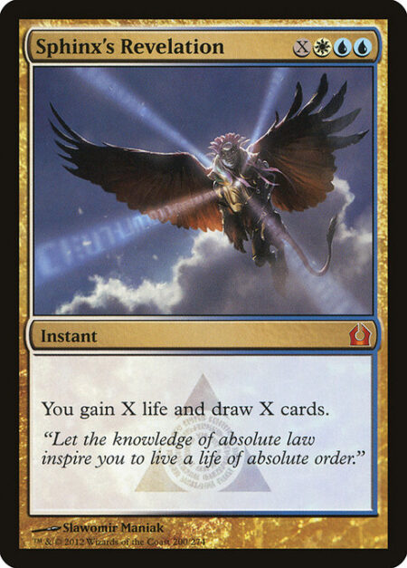 Sphinx's Revelation - You gain X life and draw X cards.