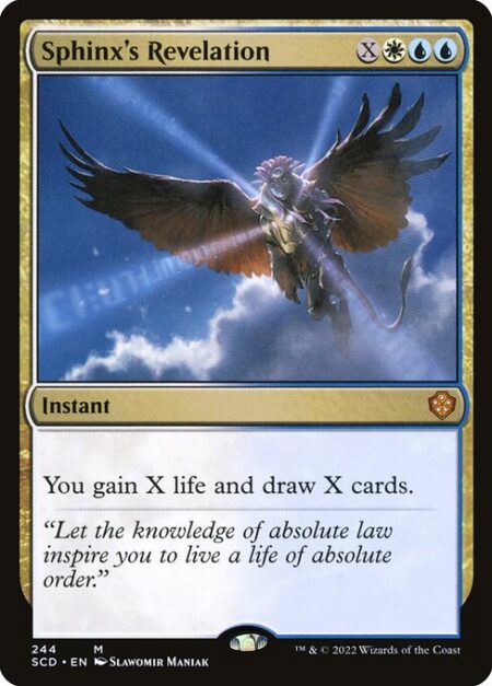 Sphinx's Revelation - You gain X life and draw X cards.