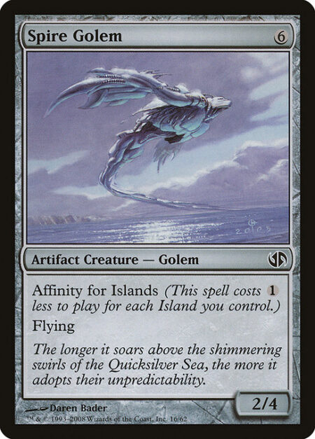 Spire Golem - Affinity for Islands (This spell costs {1} less to cast for each Island you control.)