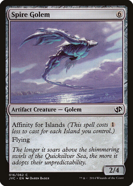 Spire Golem - Affinity for Islands (This spell costs {1} less to cast for each Island you control.)