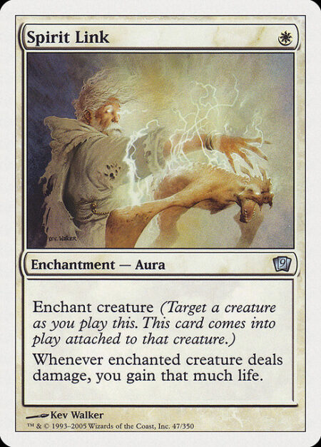 Spirit Link - Enchant creature (Target a creature as you cast this. This card enters the battlefield attached to that creature.)