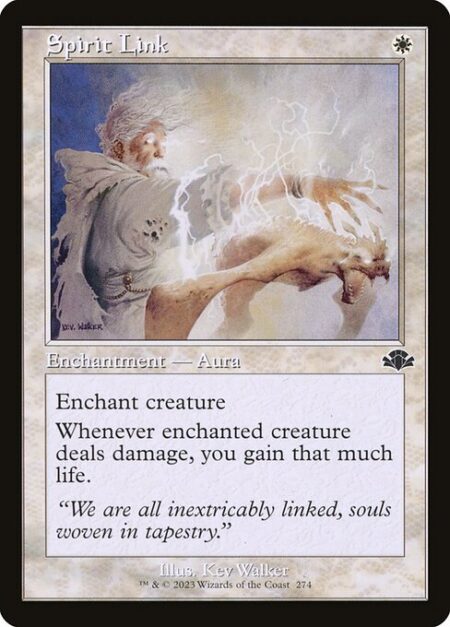 Spirit Link - Enchant creature (Target a creature as you cast this. This card enters the battlefield attached to that creature.)