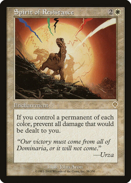 Spirit of Resistance - As long as you control a permanent of each color