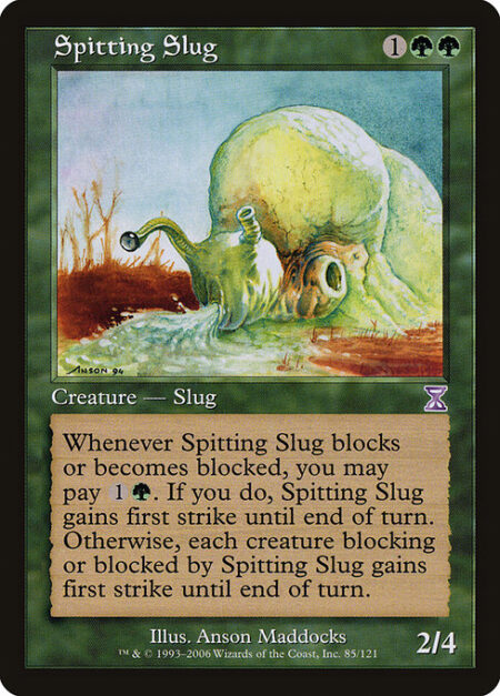 Spitting Slug - Whenever Spitting Slug blocks or becomes blocked