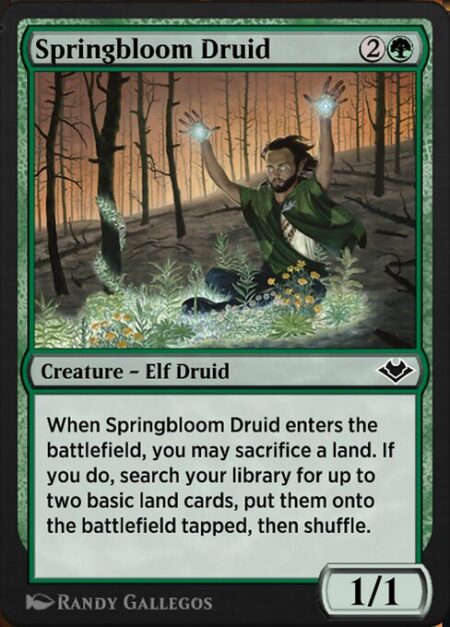 Springbloom Druid - When Springbloom Druid enters the battlefield