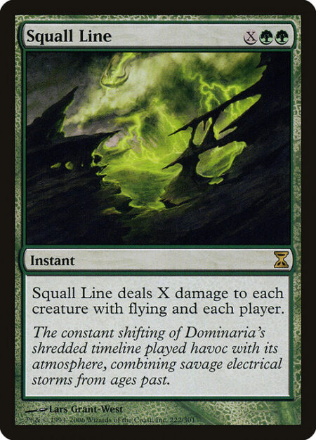 Squall Line - Squall Line deals X damage to each creature with flying and each player.