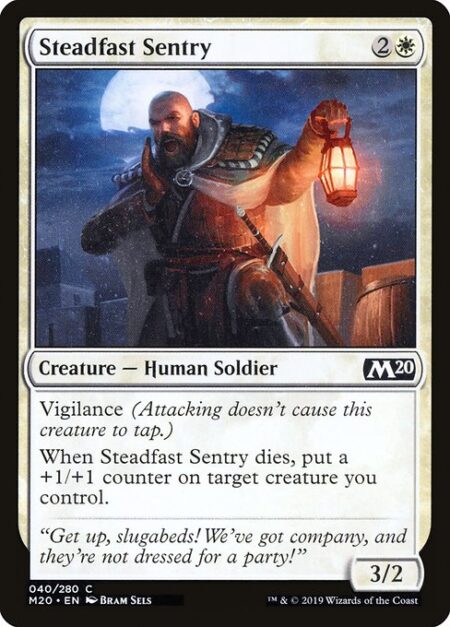 Steadfast Sentry - Vigilance (Attacking doesn't cause this creature to tap.)