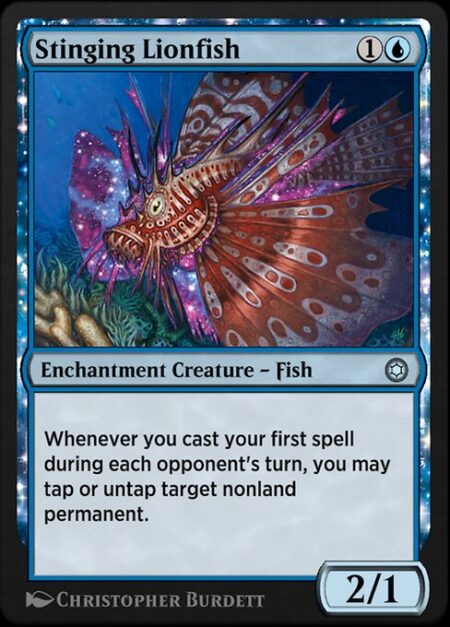 Stinging Lionfish - Whenever you cast your first spell during each opponent's turn