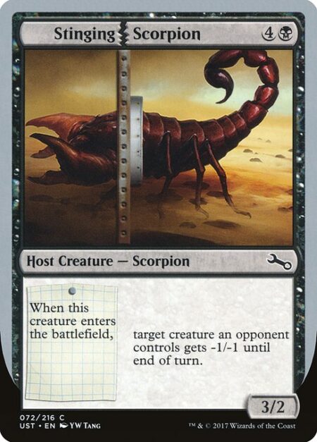 Stinging Scorpion - When this creature enters the battlefield