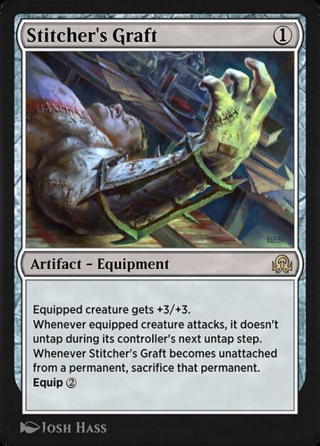 Stitcher's Graft - Equipped creature gets +3/+3.