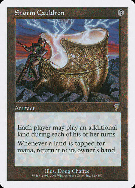 Storm Cauldron - Each player may play an additional land during each of their turns.
