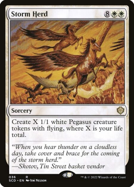 Storm Herd - Create X 1/1 white Pegasus creature tokens with flying