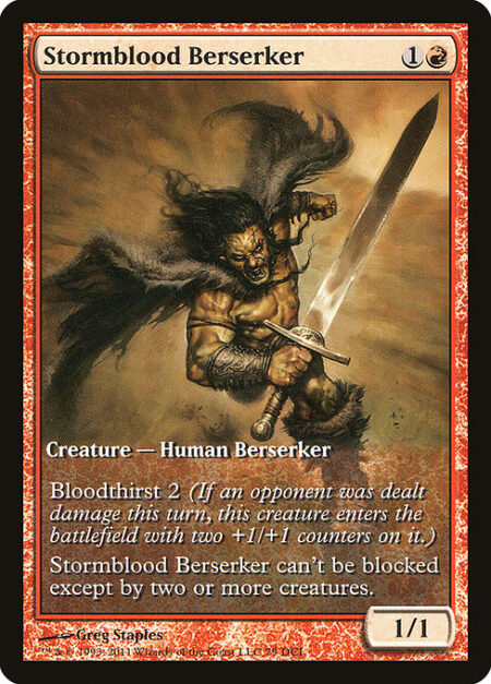 Stormblood Berserker - Bloodthirst 2 (If an opponent was dealt damage this turn