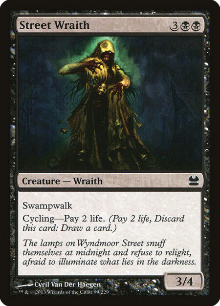 Street Wraith - Swampwalk (This creature can't be blocked as long as defending player controls a Swamp.)