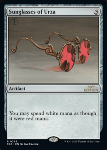 Sunglasses of Urza - You may spend white mana as though it were red mana.