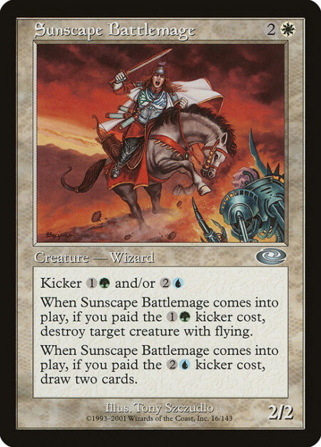 Sunscape Battlemage - Kicker {1}{G} and/or {2}{U} (You may pay an additional {1}{G} and/or {2}{U} as you cast this spell.)