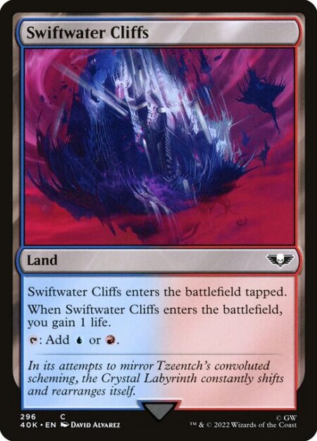 Swiftwater Cliffs - Swiftwater Cliffs enters the battlefield tapped.