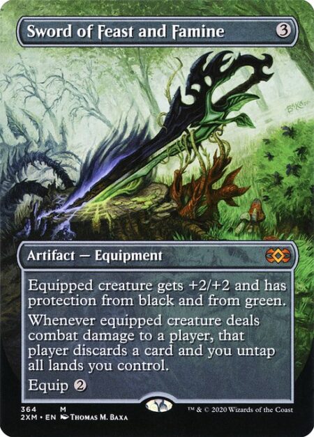 Sword of Feast and Famine - Equipped creature gets +2/+2 and has protection from black and from green.