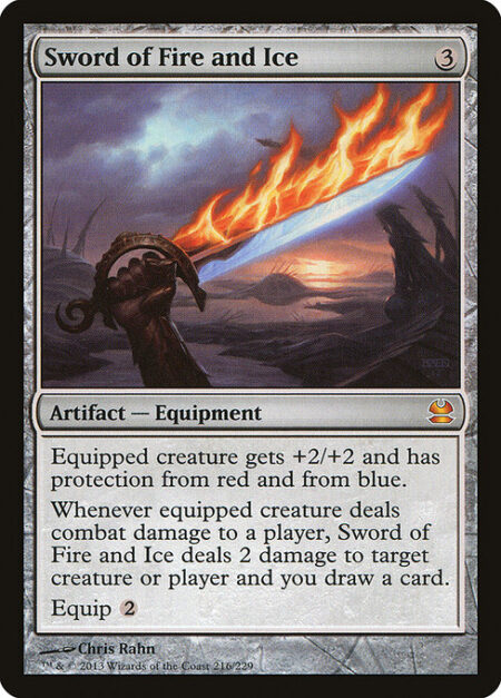 Sword of Fire and Ice - Equipped creature gets +2/+2 and has protection from red and from blue.