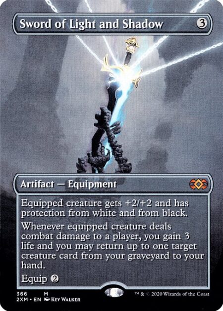 Sword of Light and Shadow - Equipped creature gets +2/+2 and has protection from white and from black.