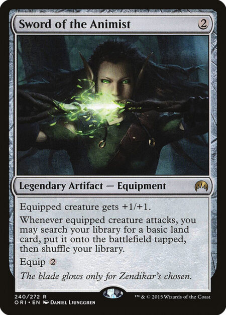Sword of the Animist - Equipped creature gets +1/+1.