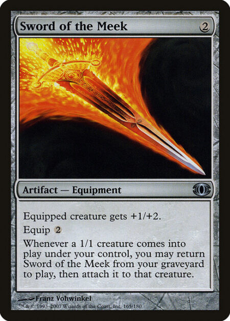 Sword of the Meek - Equipped creature gets +1/+2.