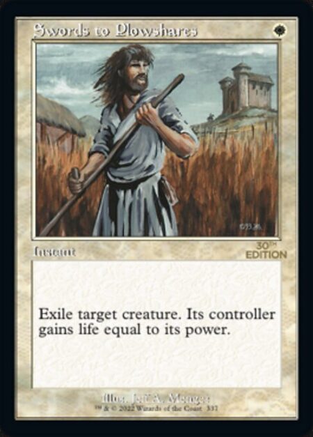 Swords to Plowshares - Exile target creature. Its controller gains life equal to its power.